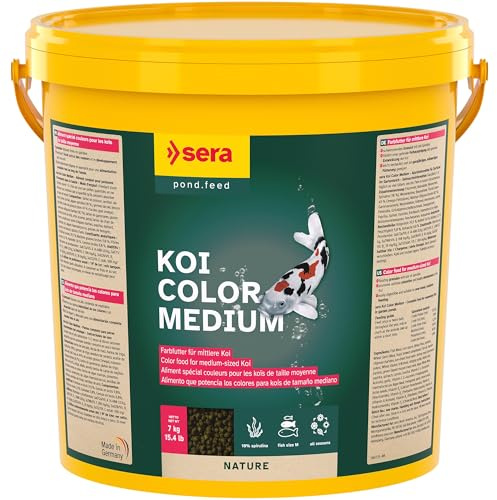 sera koi Color Medium 21 L 7 KG | alimento Natural Que Potencia los Colores, para Kois de Colores vistosos de Entre 12 y 25 cm | granulado Flotante 21.000 ml 7.000 g