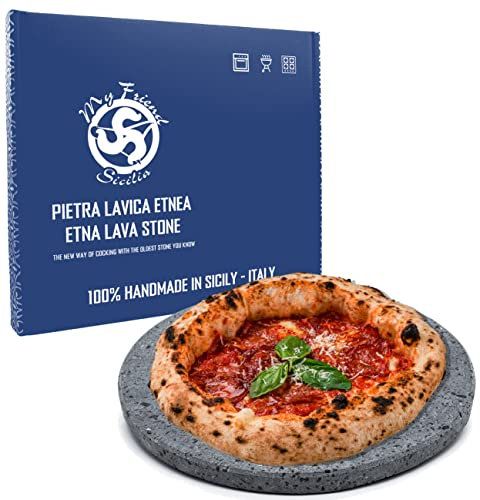 - PIETRA LAVICA ETNEA PIZZA - TONDA DIAMETRO 35cm - cottura sana e naturale (Pietra lavica) - ideale per forno smeg pizza