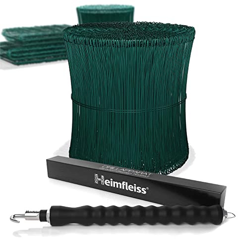 Heimfleiss® Drillapparat Driller + Betonbindedraht 1,4 mm (1000 Stk) | Rödelzange & Drahtbinder aus Carbonstahl | ummantelter Bindedraht für Moniereisen | 4-Nuten-Spindel, bindet schnell & fest