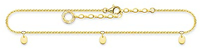 THOMAS SABO Fußkette Plättchen Gold 925 Sterlingsilber, 750 Gelbgold Vergoldung