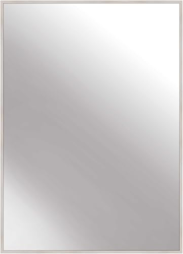 nielsen HOME Wandspiegel, 50 x 70 cm, Aluminium, Eiche Weiß, Spiegel für alle Wohnbereiche, Hoch- & Querformat, anpassbare Aufhänger, Alpha