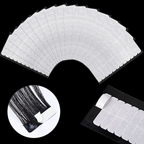 EBANKU 240 Piezas Cinta Adhesiva de Extensión de Pelo Cinta Adhesiva de Doble Cara de Pelo Humano para Extensión de Cabello Pelucas (Blanco)