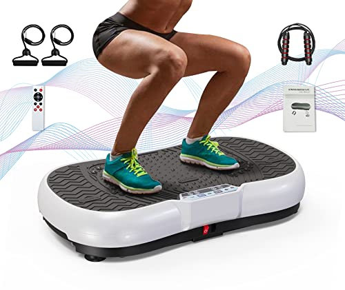 Macchina per esercizi con piastra vibrante con altoparlante Bluetooth, 10 modalità di vibrazione a forma di corpo intero con corda per saltare per perdere peso, fitness, 99 livelli, attrezzatura da