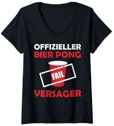Damen Bierpong Bier Oberteil für Beer Pong Männer / Bier Pong T-Shirt mit V-Ausschnitt
