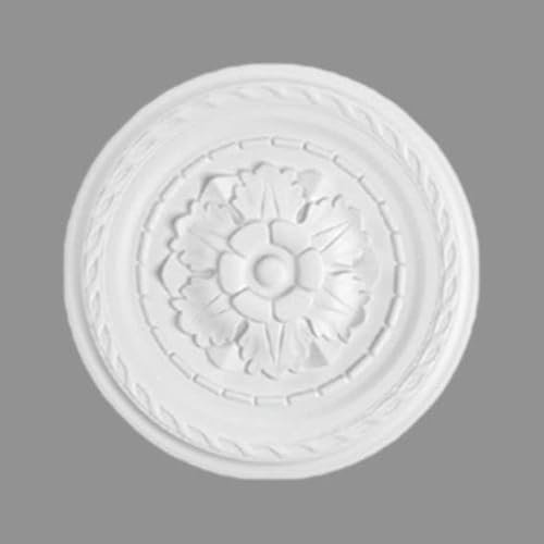 PROVISTON | Rosetta bloccata | Polistirolo | Diametro 300 mm | Bianco | Alta qualità | Stabile | Assemblaggio semplice | Rosette a soffitto | Design a parete