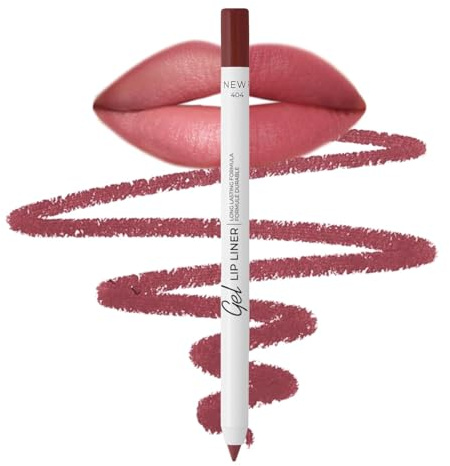 Lamel Gel Lip Liner Pencil - Berry - 2-in-1 Waterproof Lip Liner - 8-Hour Wear, Creamy Texture, Sharpenable, High Pigment - Provides Smooth Finish or Full Coverage - N.404