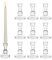 Bougeoirs en Verre pour Bougies Effilées, Glasseam Ensemble De 10 Bougeoirs Transparents en Vrac pour Chandeliers De Noël Décoratifs pour Le Centre De Table d'un Dîner, d'un Mariage Ou d'un Salon