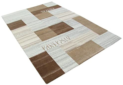 Orientteppich Nepal Teppich Handgeknüpft Compatible with Braun Grau 100% Wolle 160x230 cm N-31