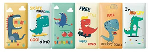 3D Wandpaneele Anti-Kollisions-Wandaufkleber aus Leder for Kinder, dekoratives Wandkissen for Selbermachen mit Cartoon-Dinosaurier-Thema, weiches Sicherheitsschutz-Wandpaneel