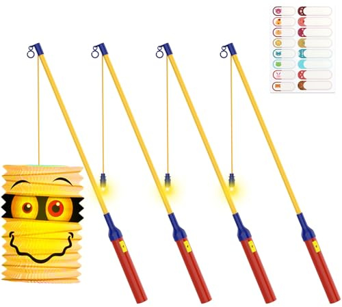 Heelay® 4 LED Laternenstab Electric 40cm für St Martin, Elektronischer Lantern Rods Stab Laternenumzüge Halloween Zauberstäbe für Kostüme für Kinder Party Kostümpartys