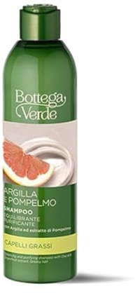 Bottega Verde - Shampoo Argilla e Pompelmo, Shampoo per Capelli Grassi, 250 ml, Azione Equilibrante e Purificante, con Argilla e Estratto di Pompelmo
