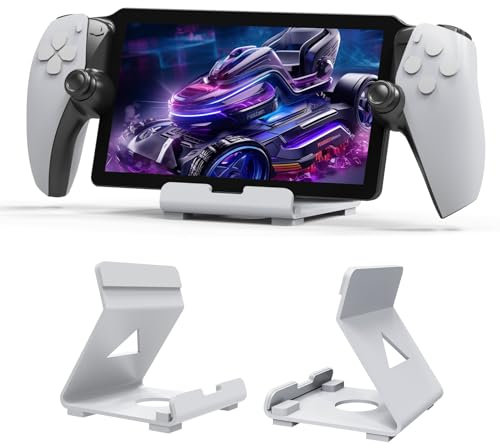 TIMEYUE Stand per Sony PlayStation Portal, Base di Supporto in Alluminio Antiscivolo, Portatile Stand Dock Stativo Compatibile con Steam Deck/Lenovo Legion Go-Bianco