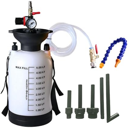 Ronyme Bomba de de transmisión de coche automotriz, bomba de transferencia de tanque de llenado de aceite de engranaje de 5L, Extractor y dispensador, con adaptadores