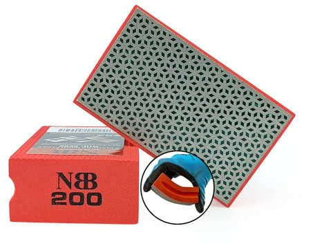 NBB Diamantslipning/poleringsplatta diamantslipning/poleringsblock med flexibel svampbaksida för slipning av sten granit keramik kakel glas trä metall (1, 200#)