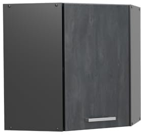 Vicco Eckhängeschrank R-Line, Küchen-Eckschrank, Schwarz Beton/Anthrazit, 57 cm