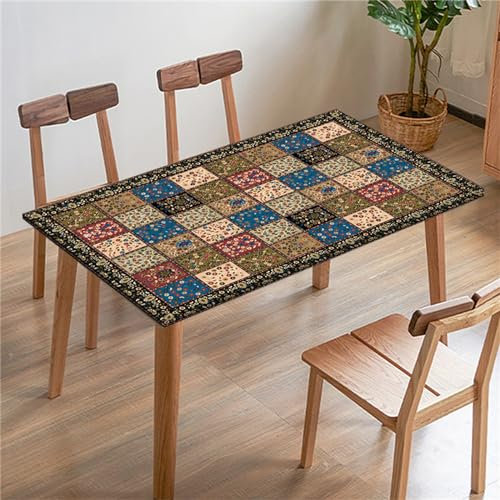 Morbuy 3D Rechteckige Elastische Tischdecke, Rechteckig Tischdecke mit Gummizug Spanntischdecke Gartentischdecke für Picknick Camping Partys (Klassisch 7,4.9FT/180x140cm)
