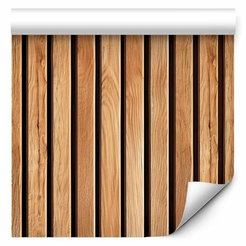 murando - imperméable Papier Peint intissé 10 m Panneaux en bois 3D XXL - Murale Poster Muraux Original Tapisserie Photo Panneau Design décoratif - Effet Planches de lattes Brun 2 f-H-10024-j-a