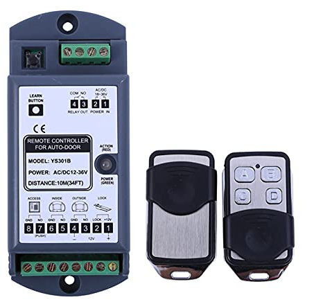 Kit opérateur de porte Contrôleur automatique de la porte de porte de portail (1 récepteur + 2 émetteurs) Kit for la porte coulissante en verre automatique de dorma Opérateur automatique électrique