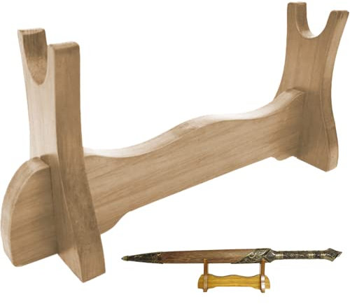 Wood Samurai Brand Stand Wand One Tier Blade Holder Dagger Display Rack for Home Office