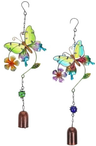 Levemolo 2pezzi Campane Vento Di Pendenti Decorativi Con Design Farfalla Per Esterni e Interni Decorazioni Chic Per Casa e Giardino Materiali Alta Qualità