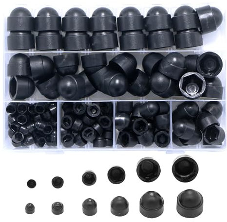 Sechskantschrauben-Abdeckungsset,Sechskantschrauben-Abdeckungen | Sortimentssatz Schraubschutzkappen - 145X Mutternkappen-Bolzenabdeckungen, Schraubenabdeckungsset, runder Gewindeschutz, Abdeckung für