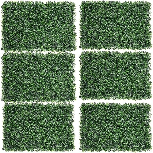 Warmiehomy 18pcs Artificial Plant Wall Panels, 40 x 60cm Green Grass Hedges Panels Indoor/Outdoor Living Plant Privacy Wall Fence Screening for Home Wedding Garden Office Cafe Shop Salon Decoration