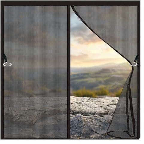 Fliegengitter Fenster ohne Bohren 69 x 234 cm Insect Stop Fliegengitter Fenster Magnet Langlebige mit Selbstklebendes Klettband Nicht Kürzbar, Schwarz