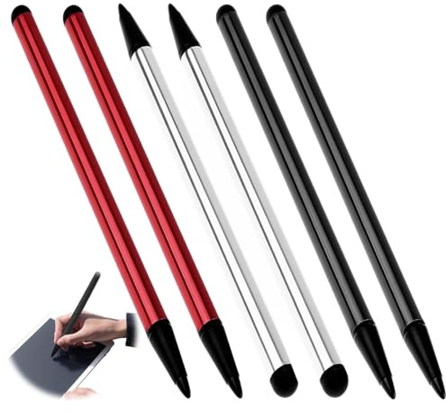 EIHI 6 Lapiz Para Tablet,Paquete De Lápices Capacitivos Universales Para Pantalla Táctil 2 En 1, Lapiz Tactil,Lápiz Tablet Universal(3 Colores)