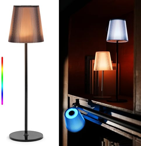 LuminexDesigns Lámpara Sin Cables LED Regulable Lámpara Portátil Recargable con Cabezal Magnético, 3000K & RGB, IP54 para Interior y Exterior