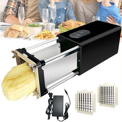 Taglia Patate, Taglia Patate A Bastoncino Acciaio Inox Tagliapatate per Patate Carote Cetrioli Tagliapatatine Fritte per Patate Carote Cetrioli Black