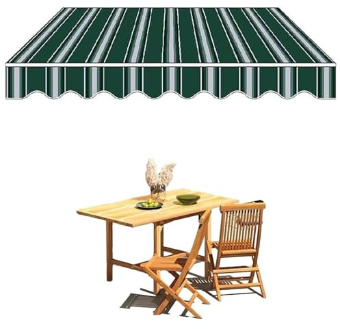 Tenda da sole retrattile per patio, impermeabile, in tessuto, di ricambio, manuale, per finestre, porte, negozi, ristoranti, bar, protezione UV all'aperto e soluzione ombreggiante
