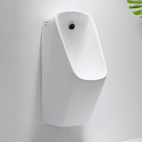 ksxnkhk Commercial Wall Mounted Men's Adult Urinal,Inductive High Efficiency Flushing Urinal Trough,Ceramic Anti-Odor Splash Urinal,Urinals for Men Spill Proof Nighttime,for Schools/Public