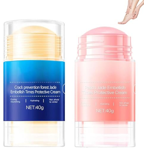 fintaps Crack Feet Prevention Stick,2pcs Anti Crack Foot Cream For Dry Heels,Moisturizing Foot Balm Stick for Women Men Dry Heels(Pink+Blue)