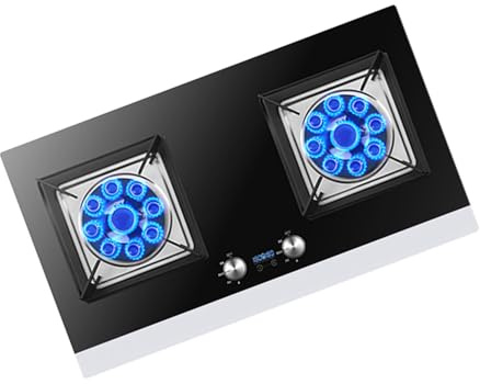 Gas Cooktop Stove,2 Burners Hob,5.2KW Rated Power,Pulse Electronic Ignition,for Home Camping Caravan Student Accommodation(LPG)