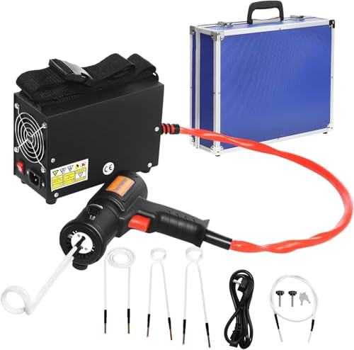 Riscaldatore a induzione da 1500 W, fino a 1000 °C, svitatore a induzione con 4 bobine e accessori, riscaldamento a induzione senza fiamma per viti, dadi e bulloni arrugginiti