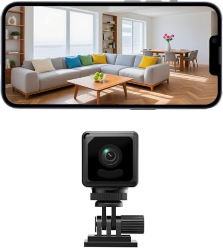 EKJANEPE 2K WiFi Mini Kamera, Überwachungskamera Innen, Kamera Überwachung, WLAN Kamera mit Bewegungsmelder/Nachtsicht/Lange Batterielaufzeit/Cloud-Speicherplatz