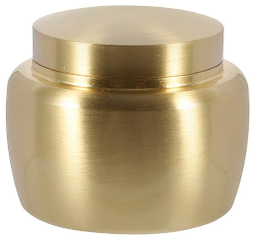 Hemobllo Boîte à Cendres Cuivre Mini Urne Funéraire Scellée Petit Récipient de Stockage Design Simple et Portable pour Maison et Cimetière
