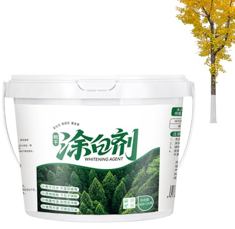 GjnjfdF Peinture pour les Troncs d'Arbres, 525ml Agent De Protection À La Chaux Pour Bois, Agent de Peinture Blanche pour le Bois, Pour Extérieur Jardin Paysage Ferme Foresterie Cour Arrière-Cour