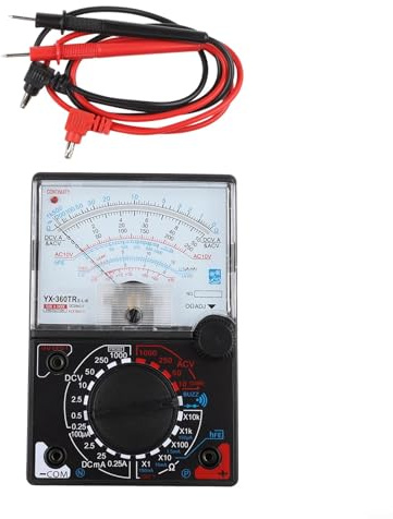 YX-360TRN Zeigermultimeter für AC/DC-Spannung, Strom, Widerstand, Kapazität & Frequenz Messung mit HFE-Test, Data Hold, LED-Kontinuitätsanzeige, 80 mm Skala, Schwarz