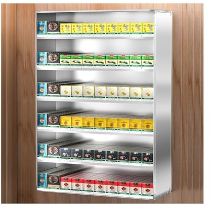 Rektangulär cigarettdisplay med förtjockad skjutdörr för detaljhandel och kommersiellt bruk