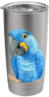 jacinto guacamayo acuarela loro retrato Vaso térmico de acero inoxidable de doble pared