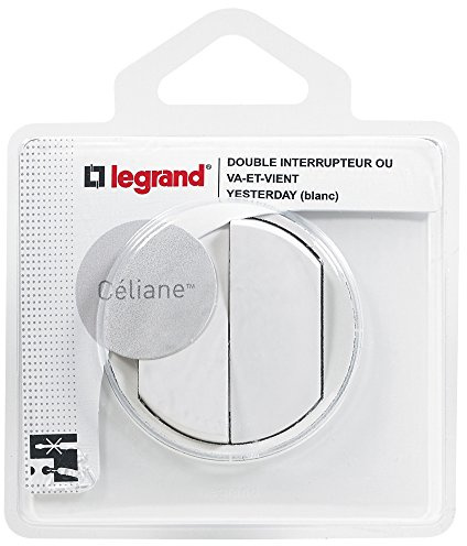 Legrand leg99566 Céliane Soft Yesterday Doppel Schalter komplett, weiß