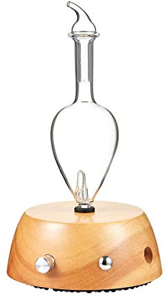 Organic Aromas Elegance Aromatherapy Diffuser for Essential Oil, Waterless Glass Nebulizer w/Auto-Off Switch, BPA Free - Lightwood