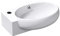 doporro Lavabo sobre encimera de diseño Brüssel001 lavabo suspendido de cerámica en blanco (Derecho)