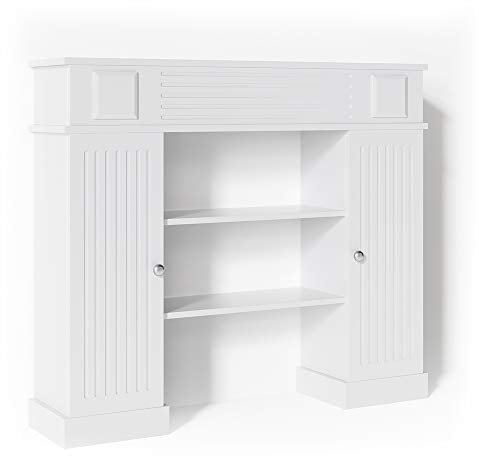 Vicco Entourage de cheminée, Blanc, 119 x 103 cm