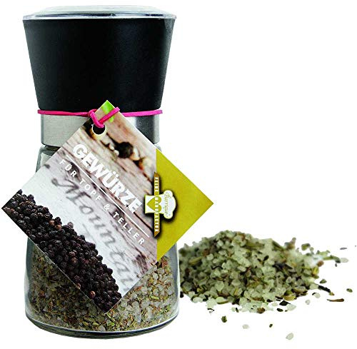 Meersalz mit Kräutern Provence in Salzmühle Vegan hausgemacht BARRIQUE-Feine Manufaktur Deutschland 155g-Glas