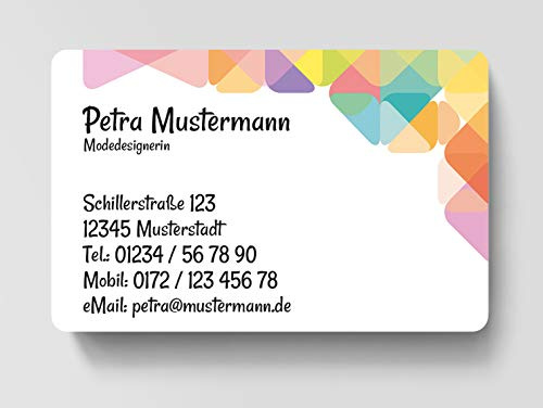 100 Visitenkarten, laminiert, 85 x 55 mm, inkl. Kartenspender - Mode Design