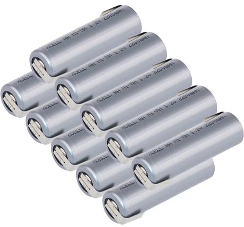 10x XCell Akku Mignon AA 2200 mAh 1,2V NiMh mit Z Lötfahne Flattop Hochstrom - Hochleistungs- Markenzelle in Industriequalität AKKUman Set