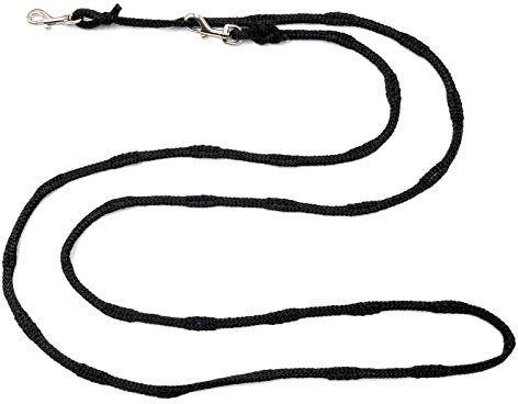 Joggingleine Hundeleine für kleine/mitterle/große Hunde Fahrradleine/Walkingleine/Übungsleine/Trainingsleine/Fürhleine/Freihandleine (5,00m, Schwarz 10mm für mittlere Hunde)