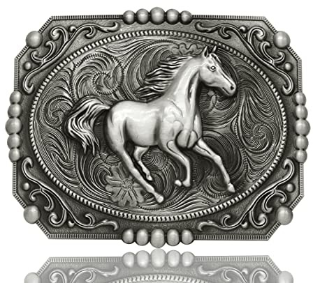 Moranse Bältesspänne med 3D häst western cowboy stilar, Fin häst, middle